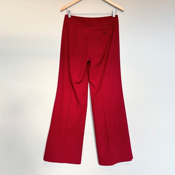 Jacob Size 5/6 Trousers Red Wide Leg Pants Business Chic Office Holiday Party - Picture 6 of 10